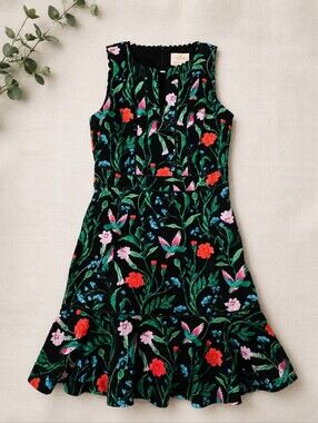 Kate Spade New York Floral Hummingbird Dress Size 8